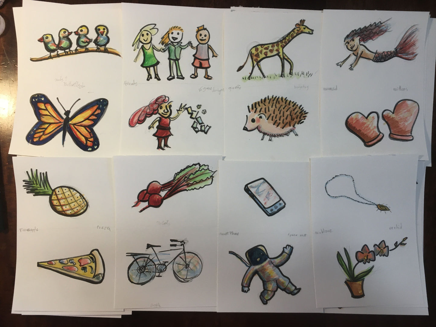 ... Quickly grabbing cards and judging them against three descriptions. (BOX)