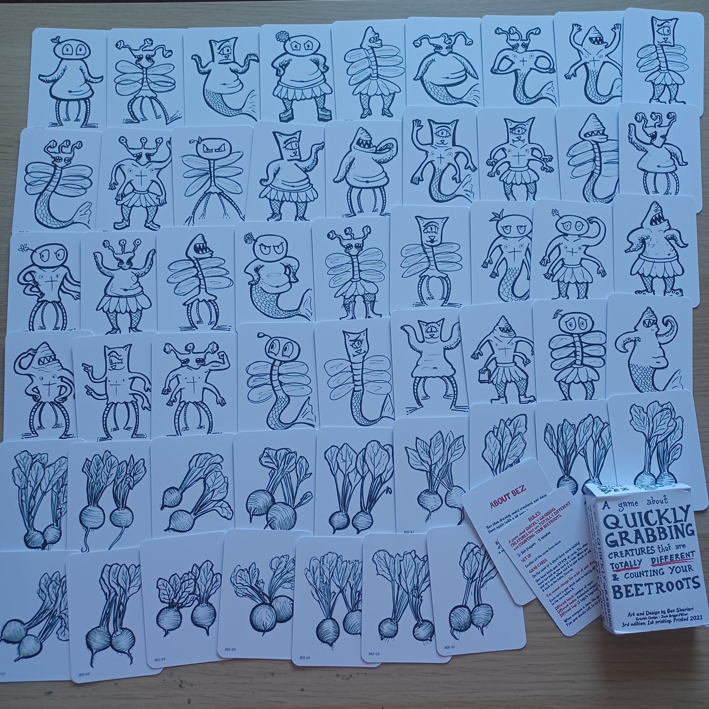 ... Quickly Grabbing creatures that are totally different and counting your Beetroots. (B&W edition)