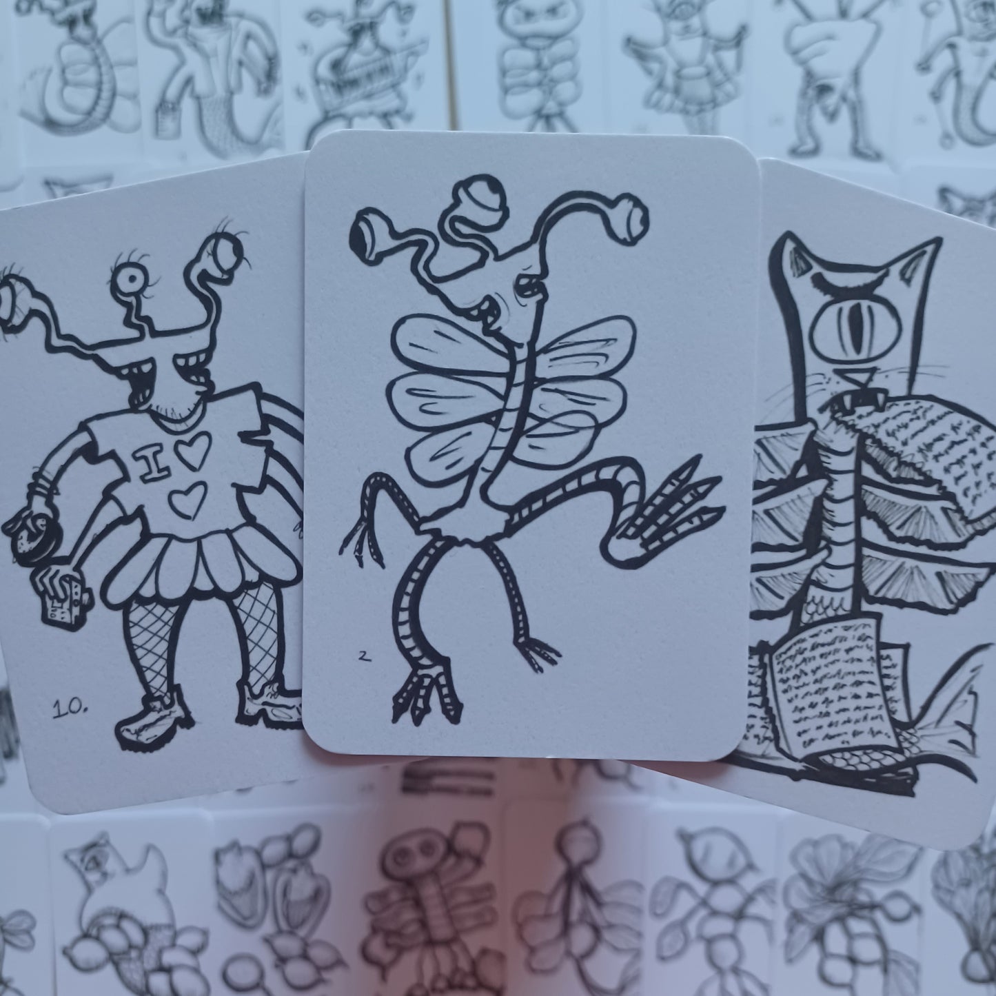 ... Quickly Grabbing creatures that are totally different and counting your Radishes. (B&W edition)