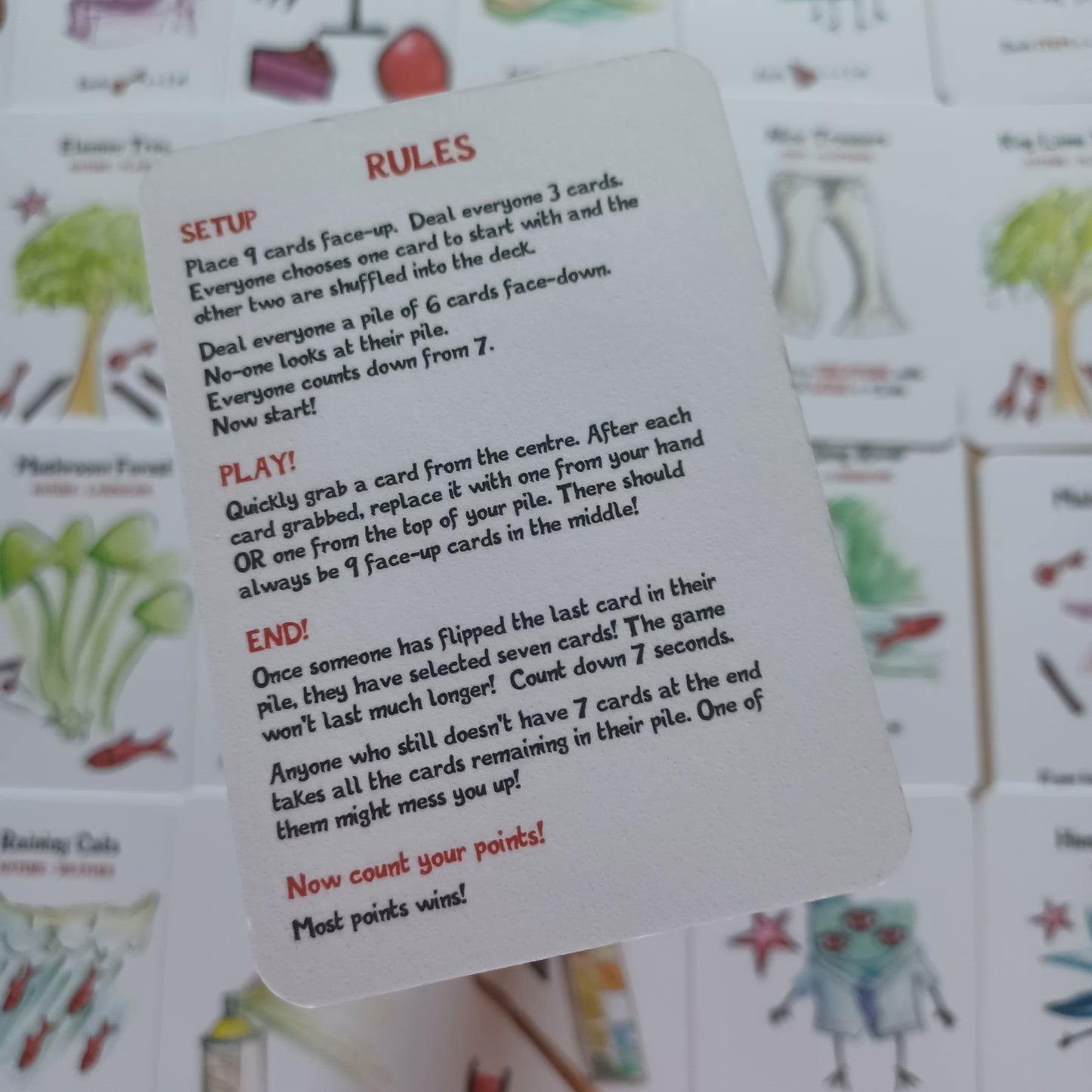 ... Selecting seven cards, speedily searching for synergies.